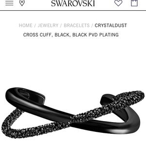 Swarovski CRYSTALDUST CROSS CUFF BLACK PVD PLATING